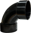 LESSO 3" ABS 90 Degree Sweep Elbow, 3 inch ABS Pipe Fittings High Flow Capacity White for Plumbing and Pool Systems, SCH40 Black
