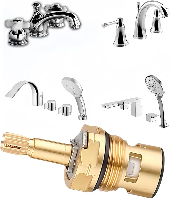 2 Pack Replacement Cartridge for American Standard 994053-0070a & 994053-0070a/H – Compatible with Bathroom, Kitchen, Bathtub Faucets – Hot/Cold Water Brass Stem (Model 4Z-24H)