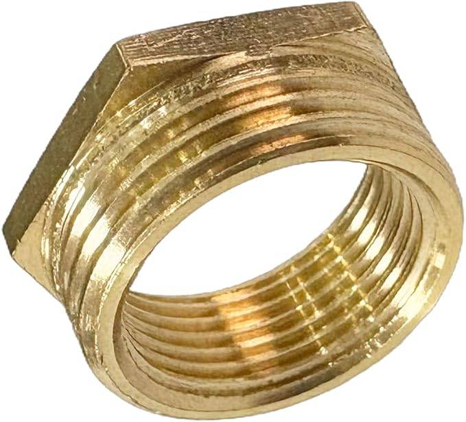 1" NPT Male x 3/4" NPT Female Brass Reducer Hex Bushing Threaded Pipe Fitting Reducing Adapter Pack of 2