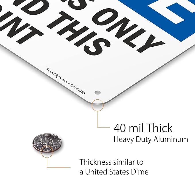 Employees Only Sign, Employees Only Beyond This Point Sign, 7x10 Rust Free .40 Aluminum, Easy to Mount Weather Resistant Long Lasting Ink Made in USA by SmartSign