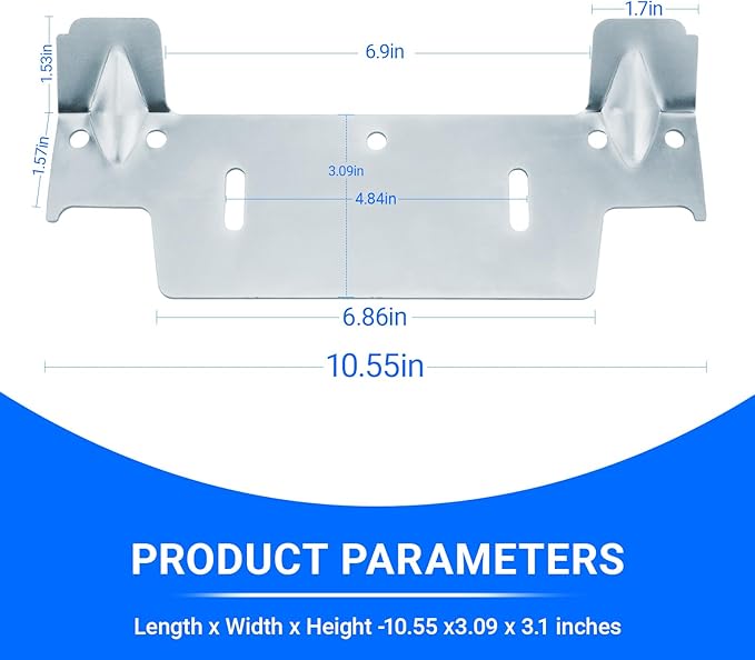 382430-1120A Steel Hanging Bracket,Heavy Duty Metal Wall Mount Sink Bracket for Wall-Mounted Sink,Featuring Multiple Holes for Securing The Threaded Stud Backplate Steel Hanger - 2 Pack