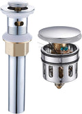 Pop Up Drain Stopper, Built-in Anti-Clogging Strainer, Polished Chrome, Fits Standard American Drain Hole (1-1/2" to 1-3/4")