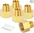 GASHER 5PCS Brass Pipe Fitting, Reducer Adapter, 1-Inch Male Pipe x 3/4-Inch Female Pipe