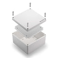 QILIPSU Outdoor Junction Box IP67 Waterproof Project Box ABS Plastic Weatherproof Electrical Enclosure Gray Cover (7.9"x7.9"x3.7")