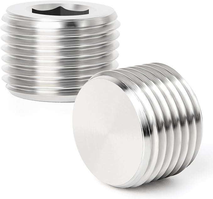 TAISHER 5PCS 304 Stainless Steel Internal Hex Thread Socket Pipe Plug Fitting 1/2" NPT Male