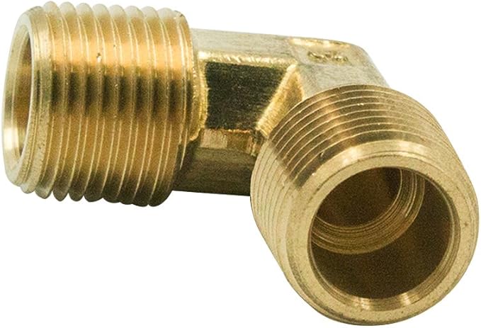 Legines Brass Pipe Fitting, Forged Male 90 Degree Elbow, 3/8" NPT Male x 3/8" NPT Male, Pack of 2