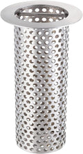 Commercial Floor Drain Strainer, 3 1/2" Lip Diameter x 6" Tall Perforated Cylindrical Mesh 316 Stainless Steel Drain Strainer with Carry Handle for Restaurant/Factory/Kitchen/Laboratory