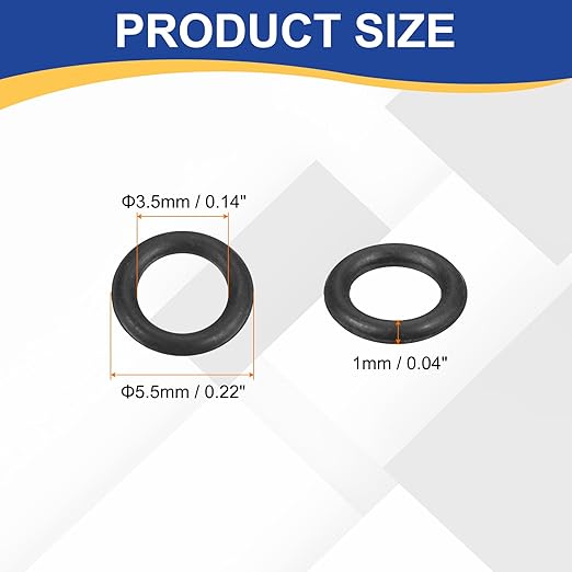 HARFINGTON 50pcs Nitrile Rubber O-Rings 5.5mm OD 3.5mm ID 1mm Width Metric Buna-N NBR Sealing Gasket Plumbing Sealing Repair O Rings for Car Auto Vehicle Repair Faucet Air Gas