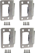 QCAA Solid Brass Universal Type Restorer Lock Strike Plate, 2-1/4" x 1-3/4", Satin Nickel, 4 Pack, MIT