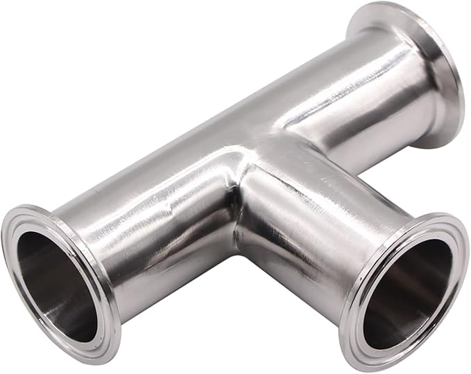 DERNORD 2 Pack Clamp Tee 3 Way Stainless Steel 304 with 6 Silicone Gaskets Fits 2" Tri Clamp, 51mm Pipe OD Sanitary Fittings (2 inch)