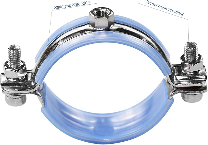 AKIHISA 2 Pcs 304 Stainless Steel Pipe Supports, Wall Mount Ceiling Mount Pipe Hanger, Pipe Holder for OD Pipe 70-76MM