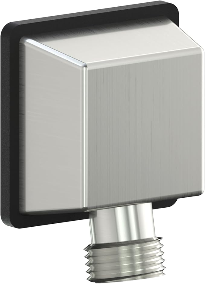 Wall Mounted Supply Elbow, Wall Elbow for Hand Shower, Solid Brass Wall Supply Elbow, Check Valve Included (Brushed Nickel)