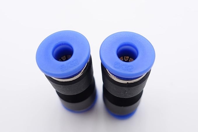 Push to Connect Fitting 5/32" Tube OD, Pneumatic Air Water Straight Union Two Way Connector/Coupler (Pack of 5)