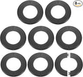 HARFINGTON 8pcs Wall Split Flange 78mm/3.1" Self-Adhesive Plumbing Cover Plates ABS Plastic Round Escutcheon Plate Buckle Design for Water Pipe Bathroom Kitchen Decoration, Black