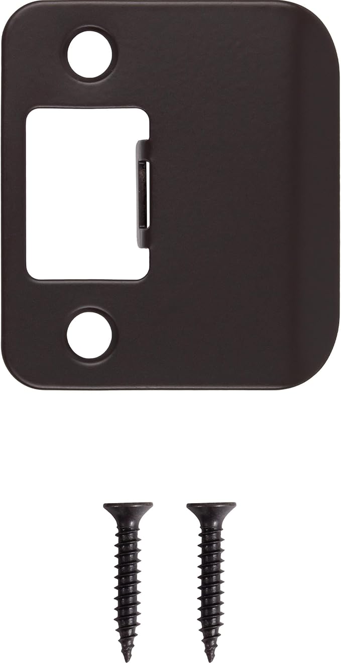 Round Corner Extended Lip Strike Plate, 2-1/4" x 1-1/2", (2" Overall Length), Oil-Rubbed Bronze by Stone Harbor Hardware