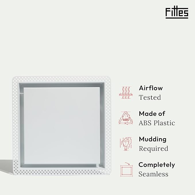 Fittes Flush Exhaust Vent Cover 14x14 Inch, DIY ABS Lite Cover, Upgrade Ceiling and Wall Vent Cover, Compatible with Panasonic WhisperValue, Panasonic WhisperCeiling Cover for 8" or 10.5" Vents