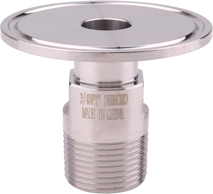 DERNORD 2'' Tri clamp Adapter to 3/4 inch MNPT Thread Ferrule Sanitary Pipe Fitting
