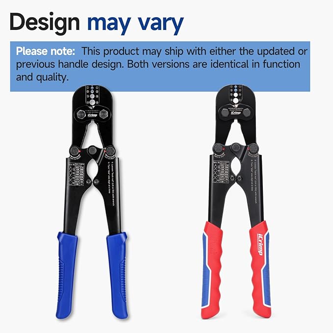 iCrimp Wire Rope Crimping Tool with Build-in Cutter, 3/64-inch to 1/8-inch, Swager Kit Includes 330pcs Loop Sleeve and 45pcs Stainless Steel Thimble and 15m Wire Rope IWS-1608MC