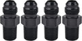 EVIL ENERGY 6AN Male Flare to 1/4" NPT Pipe Fitting Adapter Aluminum Straight Black 4PCS