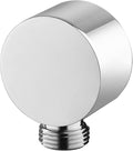 Chrome Wall Supply Elbow, Brass Round Wall Mount Shower Hose Connector 1/2″ Drop Ell Union Water Outlet for Handheld Hand Shower