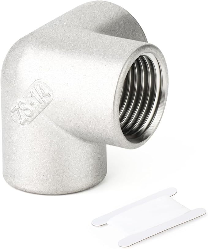 TAISHER 1PCS 304 Stainless Steel 3 Way Corner Pipe Fittings, 1/4" x 1/4" x 1/4" Female Pipe Fittings