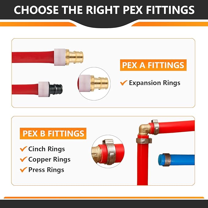 30-Pack HeSun PEX-A Fitting, 3/4"x1/2"x3/4" Expansion Tee, PEX Expansion Fitting Tee, ASTM F1960(PEX1960046-30)