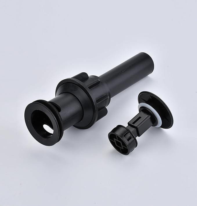 Bathroom Sink Drain with Overflow: Matte Black Bathroom Sink Drain Stopper for Bathroom Vanity Vessel Sink, Pop-up Sink Drain with Hair Catcher Anti-Clogging Strainer
