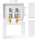 Washing Machine Outlet Box, Double Drains, Single Lever, 1/2 Inch Pex Crimp Inlet x 3/4 Inch MHT Outlet Connection, with Stainless Steel Water Hammer Arrestor (Pack of 50)(WM017-50Pack)