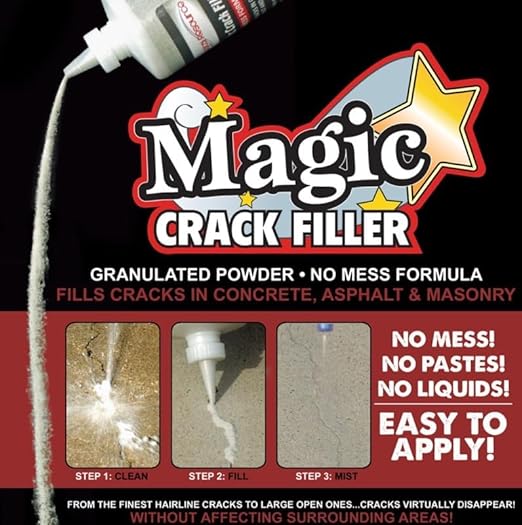 Magic Crack Filler 2.5LB Concrete Tan, for Filling in Concrete Cracks on Driveways, Walkways and Patios. Installs Easily Dry Granular No Mess and DIY (Tan, 1)