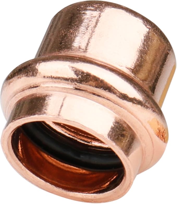WHK 8 Pack 3/4 Inch Press Propress Copper End Cap Press Pro Press 3/4" Cooper End Plug Press Fittings Copper Pipe End Cap(Lead-Free)