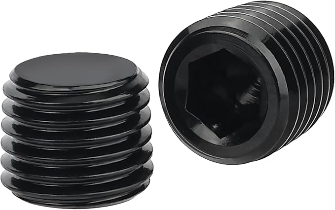 EVIL ENERGY 1/16" NPT Plugs Aluminum Socket Allen Head Black, 2PCS