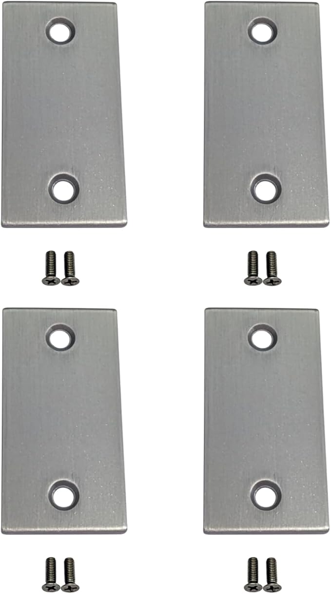 QCAA Stainless Steel Door Strike Filler Plate, 2-1/4" x 1-1/8", US32D Stainless Steel, Made in Taiwan, 4 Pack