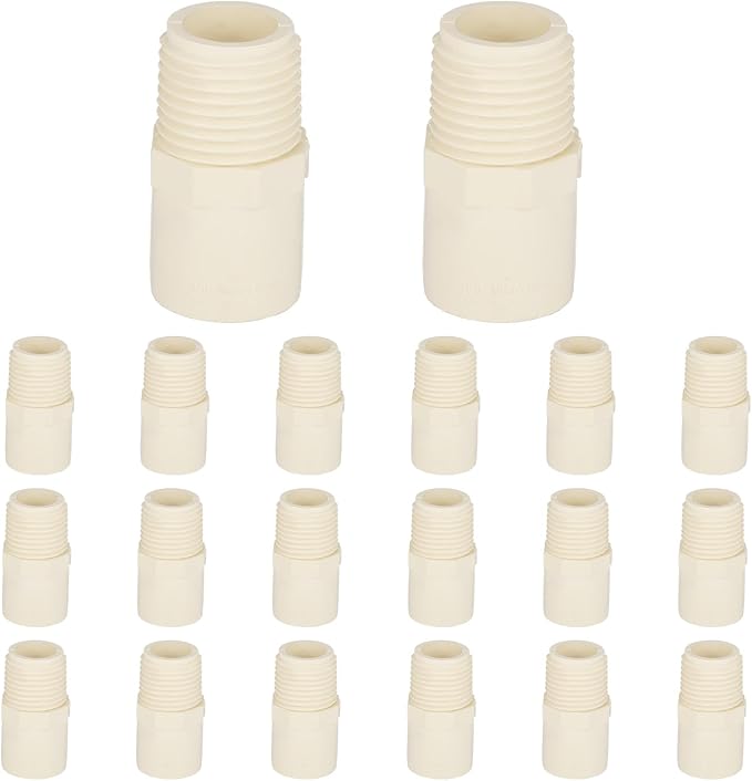 (20 Pack) EFIELD CPVC CTS Male Adapter Fittings, 1/2" Slip X 1/2" Male Thread,(CPVC033-10-20PCS)