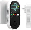 4 in 1 Upgraded Natural Gas Leak Detector and Carbon Monoxide Detectors, Dual Sensor Gas Leak Detector & Carbon Monoxide Detectors Plug in (Temperature & Humidity) for Home, RV (Black)
