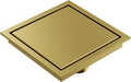 6 Inch Square Shower Floor Drain, Brushed Gold SUS304 Stainless Steel Grid Grate with X-Shaped High Flow Channel, Anti-Clogging Hair Strainer, Standard 2" Outlet