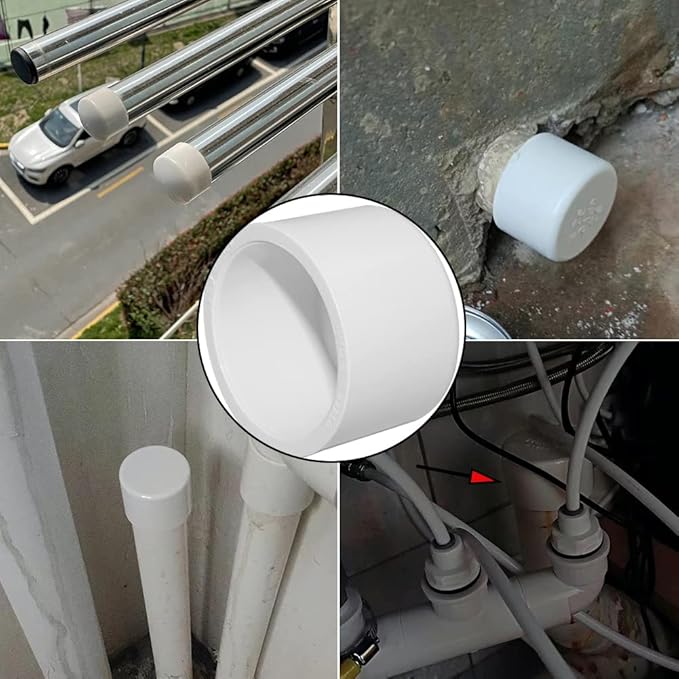 20PCS 3/4" PVC Cap Pipe End Plug Socket Adapter Fittings Slip Schedule(SCH) 40 for DIY Garden Shelf Home Industrial