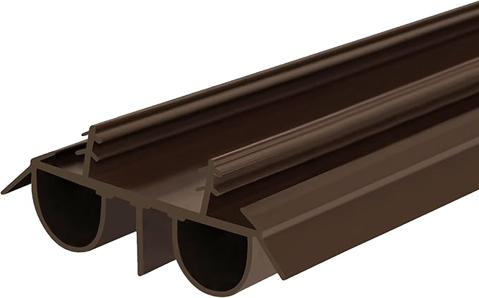 36" Kerf Slide-in Double Bulb Seal Weatherstrip Door Bottom – Durable Seal for Energy Efficiency & Draft Protection (Brown)