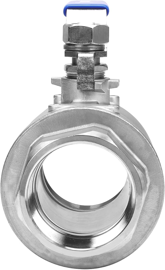 DERNORD Full Port Ball Valve Stainless Steel 304 Heavy Duty for Water, Oil, and Gas with Blue Locking Handles (2.5" NPT)