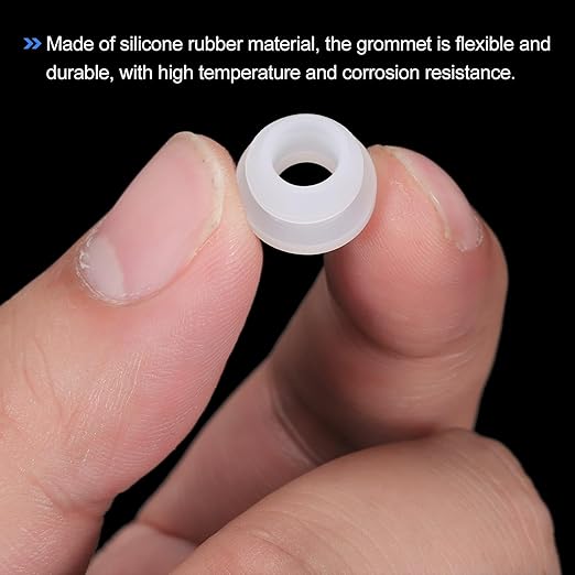 MECCANIXITY 20Pcs Snap Rubber Grommet Plug Mount Dia 8.5mm ID 6mm Narrow Groove Width 2mm Seal Anti-Scratch for Electrical Box Cable Pipes Transparent