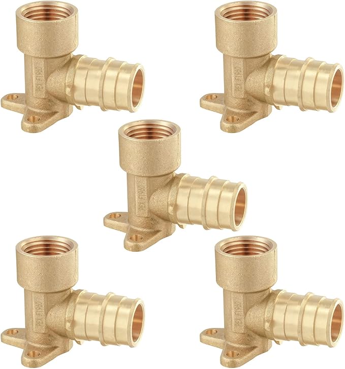 EFIELD Pex A Expansion Fittings 3/4"x 1/2" Female NPT Drop-ear Elbow, F1960 (Pack of 5),(PEX1960086-5PCS)