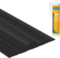 ToLanbbt 10Ft/3M Universal Garage Door Rubber Threshold Strip with 300ml Black Adhesive/Sealant, Weatherproof Seal Strip DIY Weather Stripping Replacement (Black)