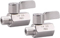DERNORD Stainless Steel Ball Valve Mini Valve 1/4" NPT Female x Male Thread (Pack of 2)