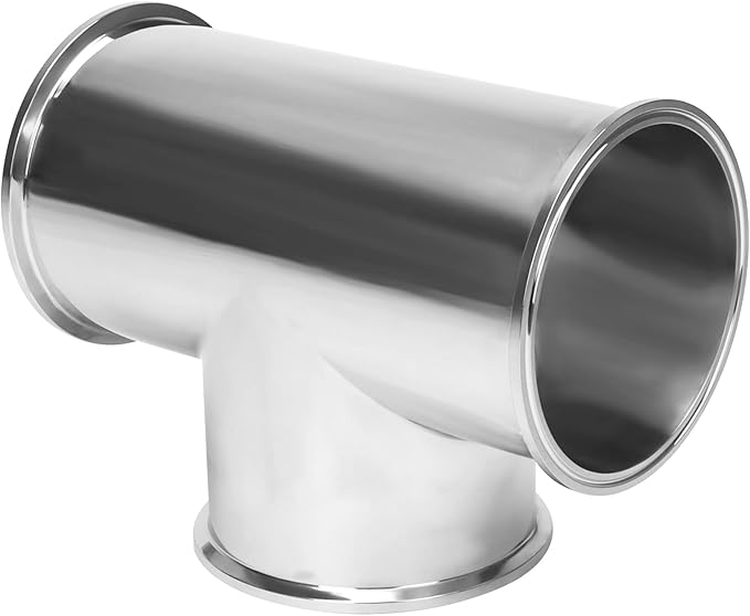DERNORD Clamp Tee 3 Way Stainless Steel 304 Sanitary Fitting Fits 6" Ferrule Tri-clamp (Pipe OD 152mm)