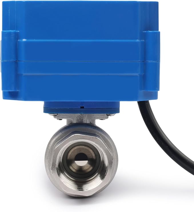 U.S. Solid 3/4" NPT 2-Way Motorized Ball Valve with US Plug 110VAC 304 Stainless Steel Electrical Ball Valve, Auto Return, Normally Closed, IP65, NSF Certified
