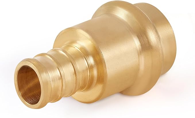 30-Pack HeSun Copper Press Fitting Adapter,1/2" PRESS X 1/2" PEX F1807 Crimp Coupling, LF Brass(PEX1807344-30)