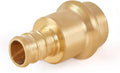 40-Pack HeSun Copper Press Fitting Adapter,1/2" PRESS X 1/2" PEX F1807 Crimp Coupling, LF Brass(PEX1807344-40)
