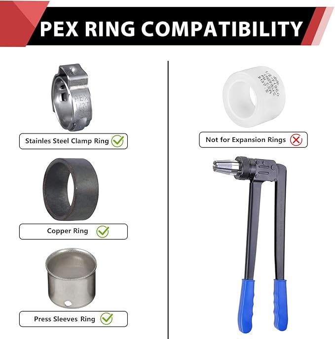 2-Pack EFIELD Brass Crimp Fittings - 3/4" Pex x 3/4" Pex x 1/2" Female NPT Drop-Ear Tee (Pack of 2),(PEX1807173-2PCS)