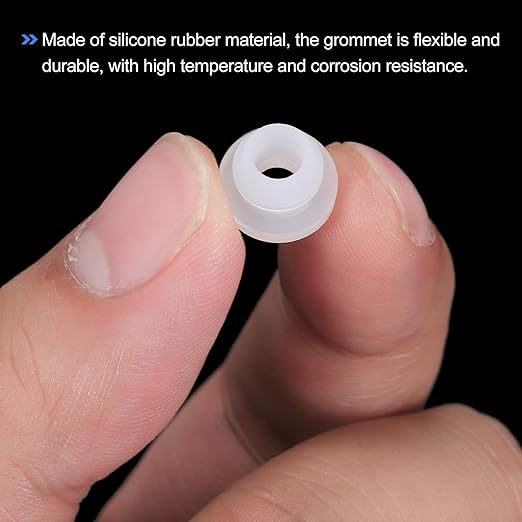 MECCANIXITY 20Pcs Snap Rubber Grommet Plug Mount Dia 7mm ID 4.5mm Narrow Groove Width 2mm Seal Anti-Scratch for Electrical Box Cable Pipes Transparent