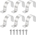 uxcell 6Pcs 45mm(1-3/4") One Hole Rigid Pipe Strap, 304 Stainless Steel Conduit Clamp Thicken U Bracket Heavy Duty Pipe Clamp with Self-Tapping Screws for Fixing Tube Cable, Silver