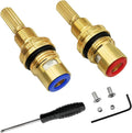 Brass 1-001 & Brass 1-002 Ceramic Cartridge Kit Compatible with Hot Widespread Cartridge and Cold Widespread Cartridge Brass Construction Ceramic Valve Set